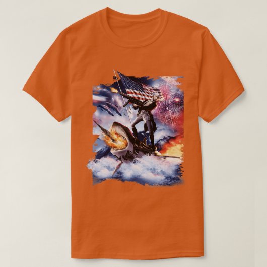 ジョージ・ワシントン・ライディング・シャーク Tシャツ (デザイン正面)