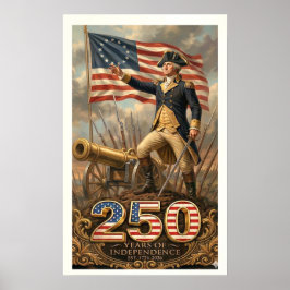 ジョージ・ワシントン：250年の独立記念コメ ポスター