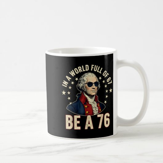 ジョージ・ワシントン 67 世界で67に囲まれたメーム コーヒーマグカップ (右)