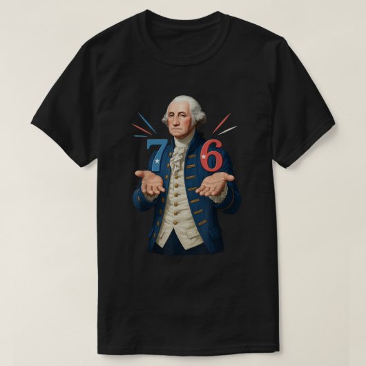 ジョージ・ワシントン 7 6 ミーム 歴史 アート Tシャツ (デザイン正面)