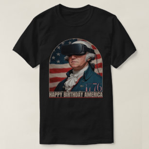 ジョージ・ワシントン VR  ハッピーバースデーアメリカ Tシャツ