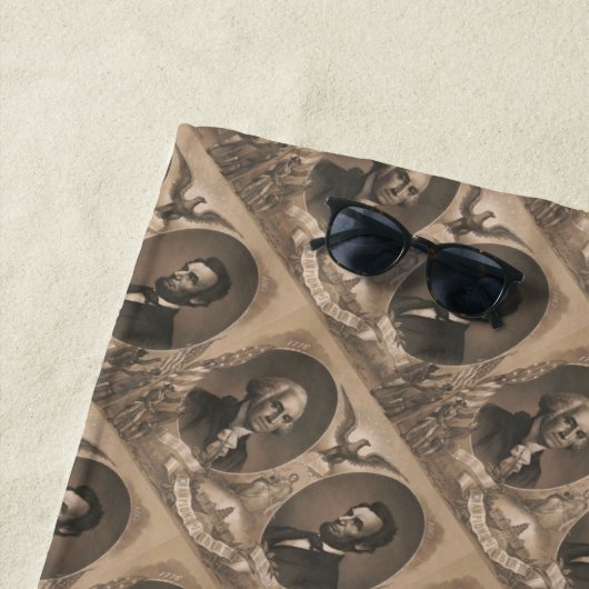 ジョージ・ワシントンAbraham Lincoln Eagle愛国的 ビーチタオル (インサイチュ)