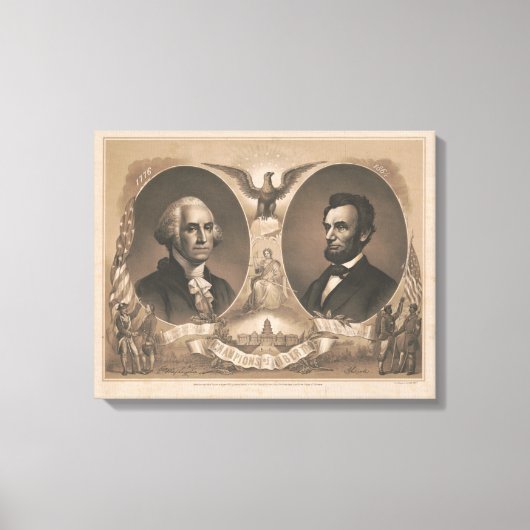 ジョージ・ワシントンAbraham Lincoln Eagle USヴィンテージ キャンバスプリント (正面)