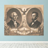 ジョージ・ワシントンAbraham Lincoln Eagle USヴィンテージ キャンバスプリント (インサイチュ (ウッドフロア))