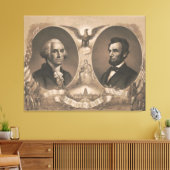 ジョージ・ワシントンAbraham Lincoln Eagle USヴィンテージ キャンバスプリント (インサイチュ (リビング))