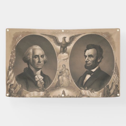 ジョージ・ワシントンAbraham Lincoln Eagle USヴィンテージ 横断幕 (横)