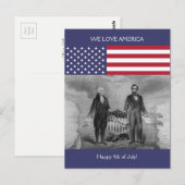 ジョージ・ワシントンAbraham Lincoln Patriotic Usa ポストカード (正面/裏面)