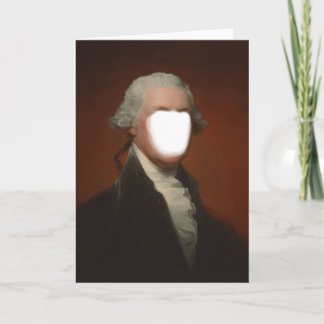 ジョージ・ワシントンPhotoboothの場所顔のテンプレート カード