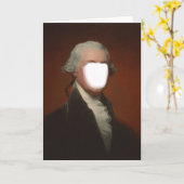 ジョージ・ワシントンPhotoboothの場所顔のテンプレート カード (黄色い花)