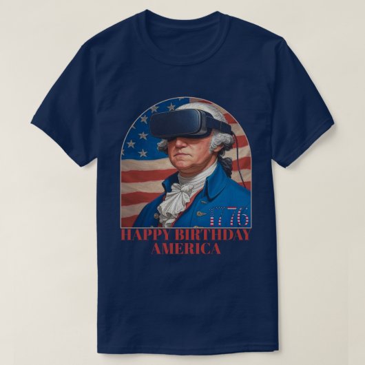 ジョージ・ワシントンVR アメリカ生誕祭  Tシャツ (デザイン正面)