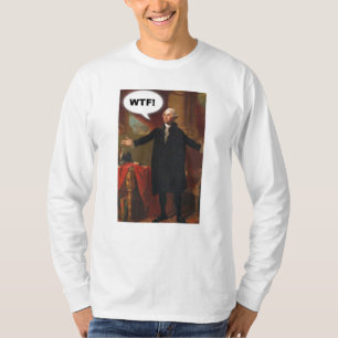 ジョージ・ワシントンWTFの(キャプションなしで)長袖 Tシャツ