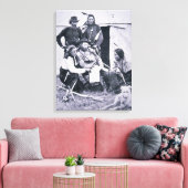 ジョージ・A・カスター将軍（1839年～76年）とインディアン キャンバスプリント (インサイチュ (リビング))