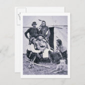 ジョージ・A・カスター将軍(1839年~76年)とインディアン ポストカード (正面/裏面)