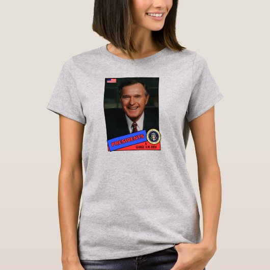 ジョージ・H・W・ブッシュ 野球カード Tシャツ (正面)