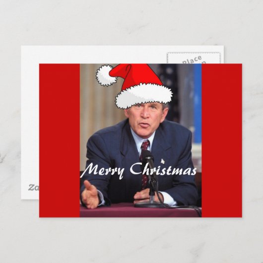 ジョージ・W・ブッシュのクリスマス・ユーモア シーズンポストカード (正面/裏面)