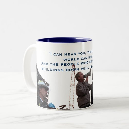 ジョージ・w・ブッシュの引用文のマグ ツートーンマグカップ (正面左)