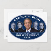 ジョージ・W・ブッシュ第5期最悪の大統領 ポストカード (正面/裏面)