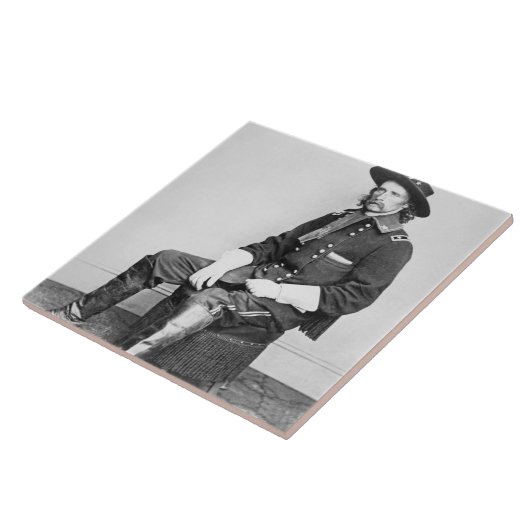 ジョージA. Custer (b/wの写真)大将 タイル (側面)