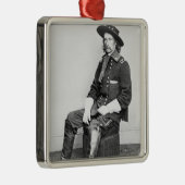 ジョージA. Custer (b/wの写真)大将 メタルオーナメント (右)