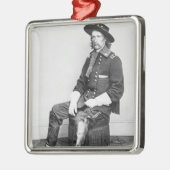 ジョージA. Custer (b/wの写真)大将 メタルオーナメント (左)