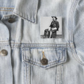 ジョージA. Custer (b/wの写真)大将 缶バッジ (インサイチュ)