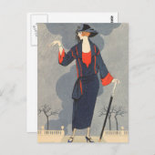 ジョージBarbier著不時雨 ポストカード (正面/裏面)