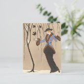 ジョージBarbier著美しいすずめ ポストカード (スタンド正面)