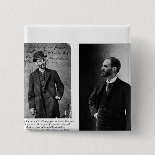 ジョージEastmanの2つのポートレート1884年および1890年 缶バッジ (正面)