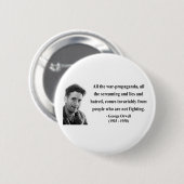 ジョージOrwellの引用文6b 缶バッジ (正面&裏面)