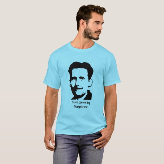 ジョージOrwellカスタマイズ"1984年"の引用文のTシャツ- Tシャツ (正面フル)