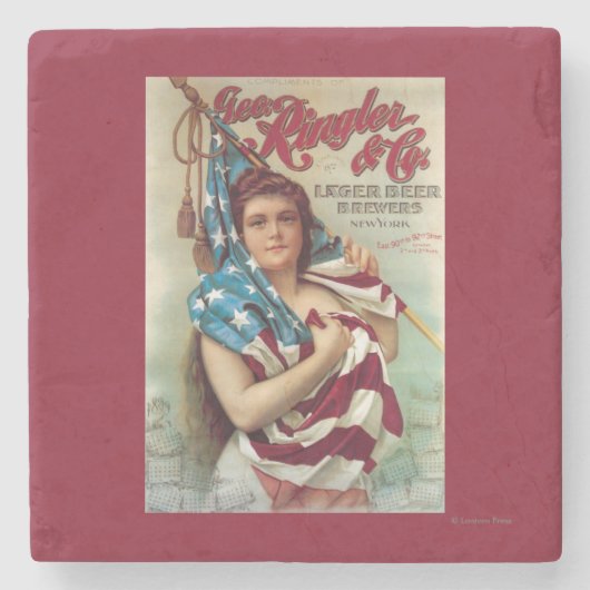 ジョージRingler及びCO.ビールポスター ストーンコースター (正面)