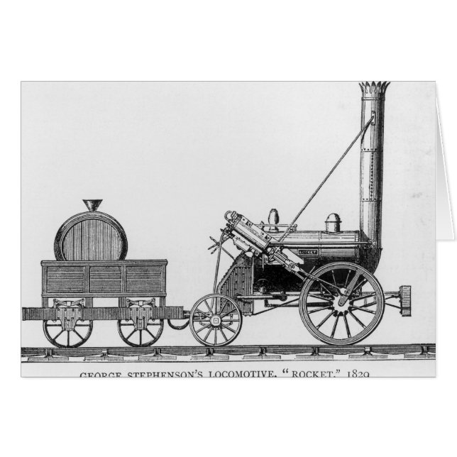 ジョージStephenson機関車、「ロケット」、1829年 (正面横)