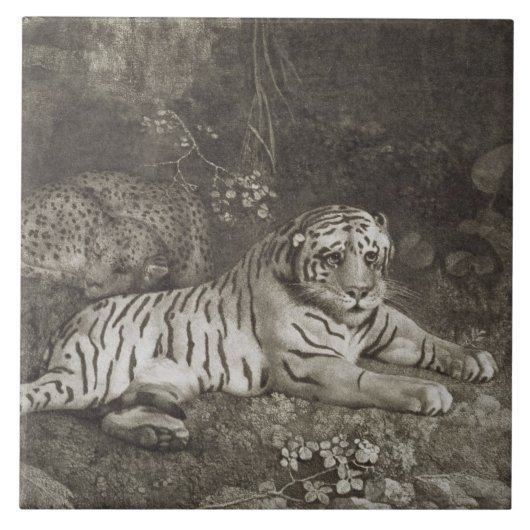 ジョージStubbs芸術家が刻む| 2 Tygers タイル (正面)