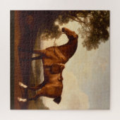 ジョージStubbs著絵を描く湾のハンターのヴィンテージ ジグソーパズル (横)