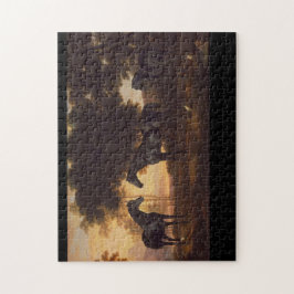 ジョージStubbs著絵を描く黒い種馬のヴィンテージ ジグソーパズル