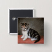 ジョージStubbs |の失敗アンの白の子ネコ1790年 缶バッジ (正面&裏面)