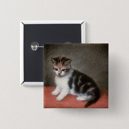 ジョージStubbs |の失敗アンの白の子ネコ1790年 缶バッジ (正面&裏面)