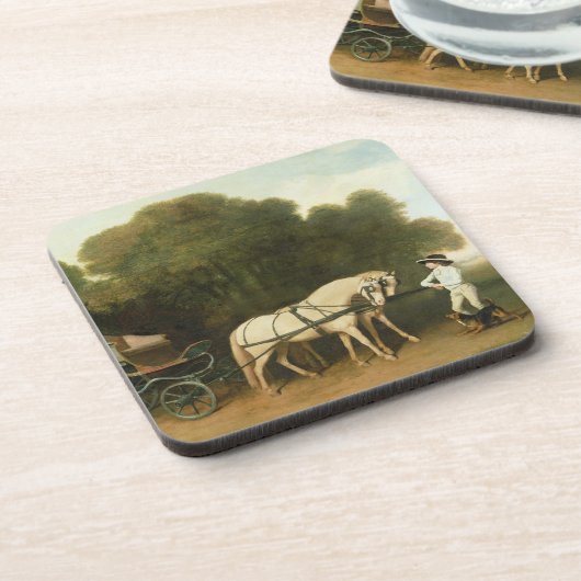 ジョージStubbs |組のクリーム色のPonのフェートン型オープンカー コースター (左側)