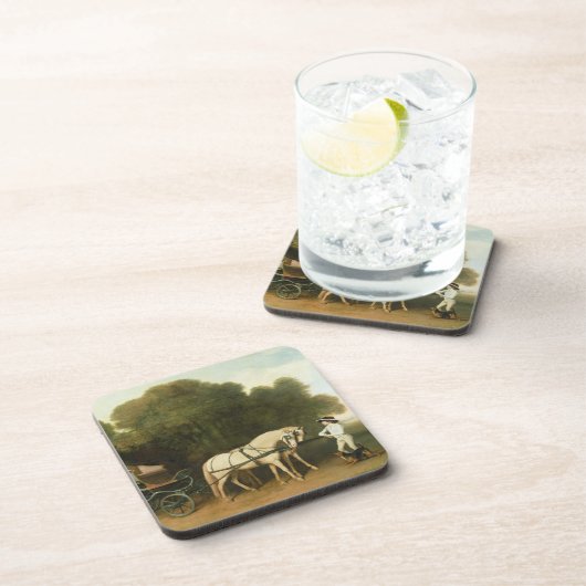 ジョージStubbs |組のクリーム色のPonのフェートン型オープンカー コースター (右側)