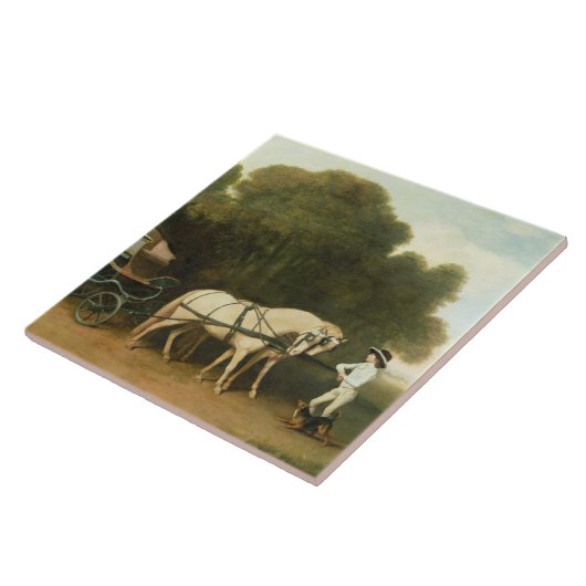 ジョージStubbs |組のクリーム色のPonのフェートン型オープンカー タイル (側面)