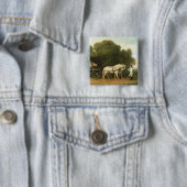 ジョージStubbs |組のクリーム色のPonのフェートン型オープンカー 缶バッジ (インサイチュ)