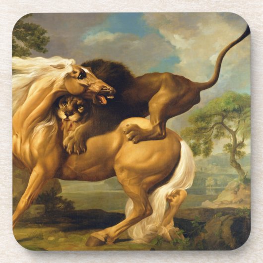 ジョージStubbs |馬、c.1762を攻撃しているライオン( コースター (正面)