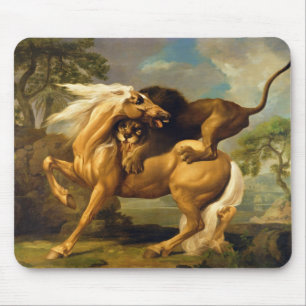 ジョージStubbs  馬、c.1762を攻撃しているライオン( マウスパッド