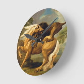 ジョージStubbs |馬、c.1762を攻撃しているライオン( ラウンド壁時計 (傾斜)