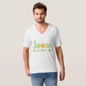 ジョースメンズトップは体良いドリンクVneck Tシャツ (正面フル)