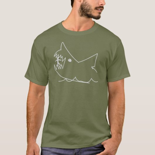 ジョーズのチョーク画 Tシャツ (正面)