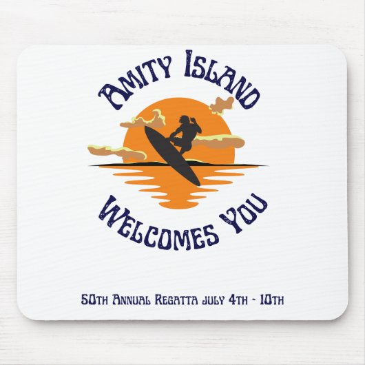 ジョーズ・ザ・ムービーAmity Island Welcomes マウスパッド (正面)