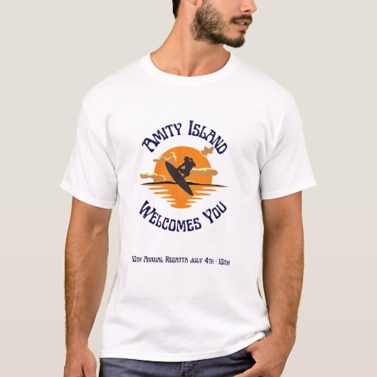 ジョーズ・ザ・ムービーAmity Island Welcomes Tシャツ (正面)