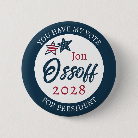 ジョーソン・オッソフ 2028年大統領就任予定 缶バッジ (正面)