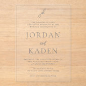 ジョーダングレーエレガントな結婚式 アクリル招待状 (正面)